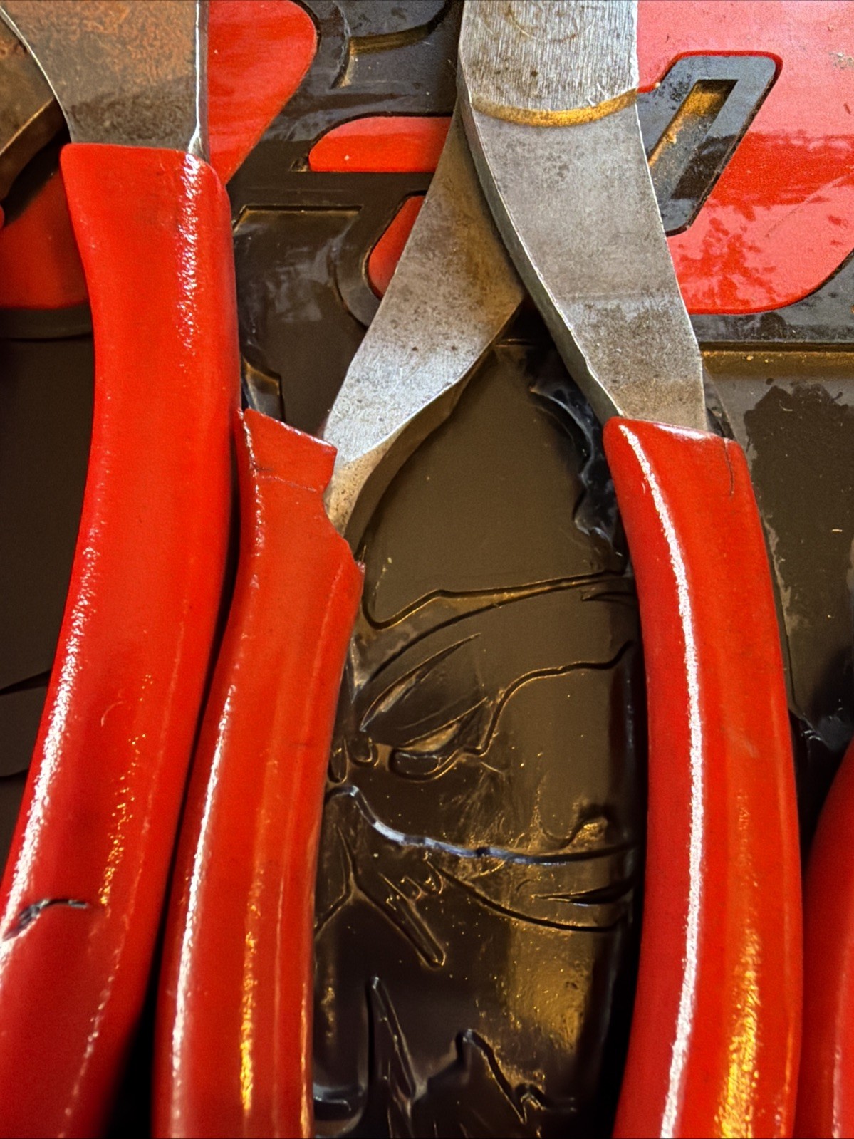 Snap On 6pc Pliers Set Red Side Cuts Needle Nose Pliers Extra Long