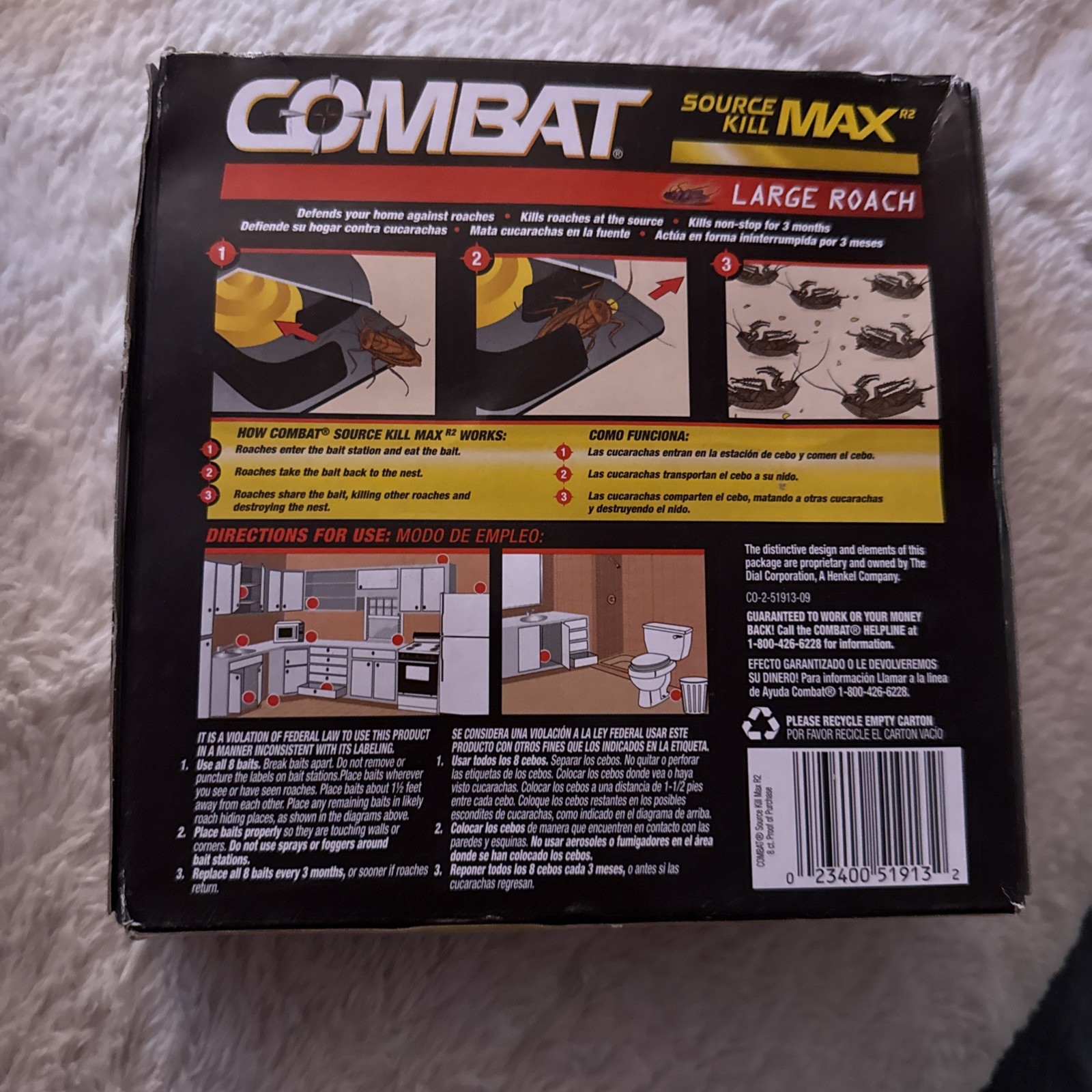 Combat Max Large Roach Killing Bait, 8 count (Pack of 1)