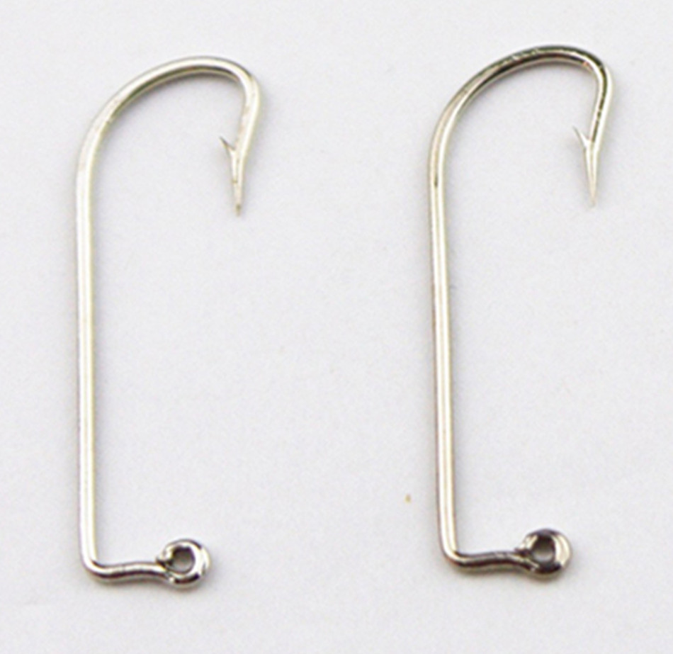 100Pcs Jig Hooks 90 Degree Aberdeen Heavy Wire Round Bend DIY Jig Head Tackle