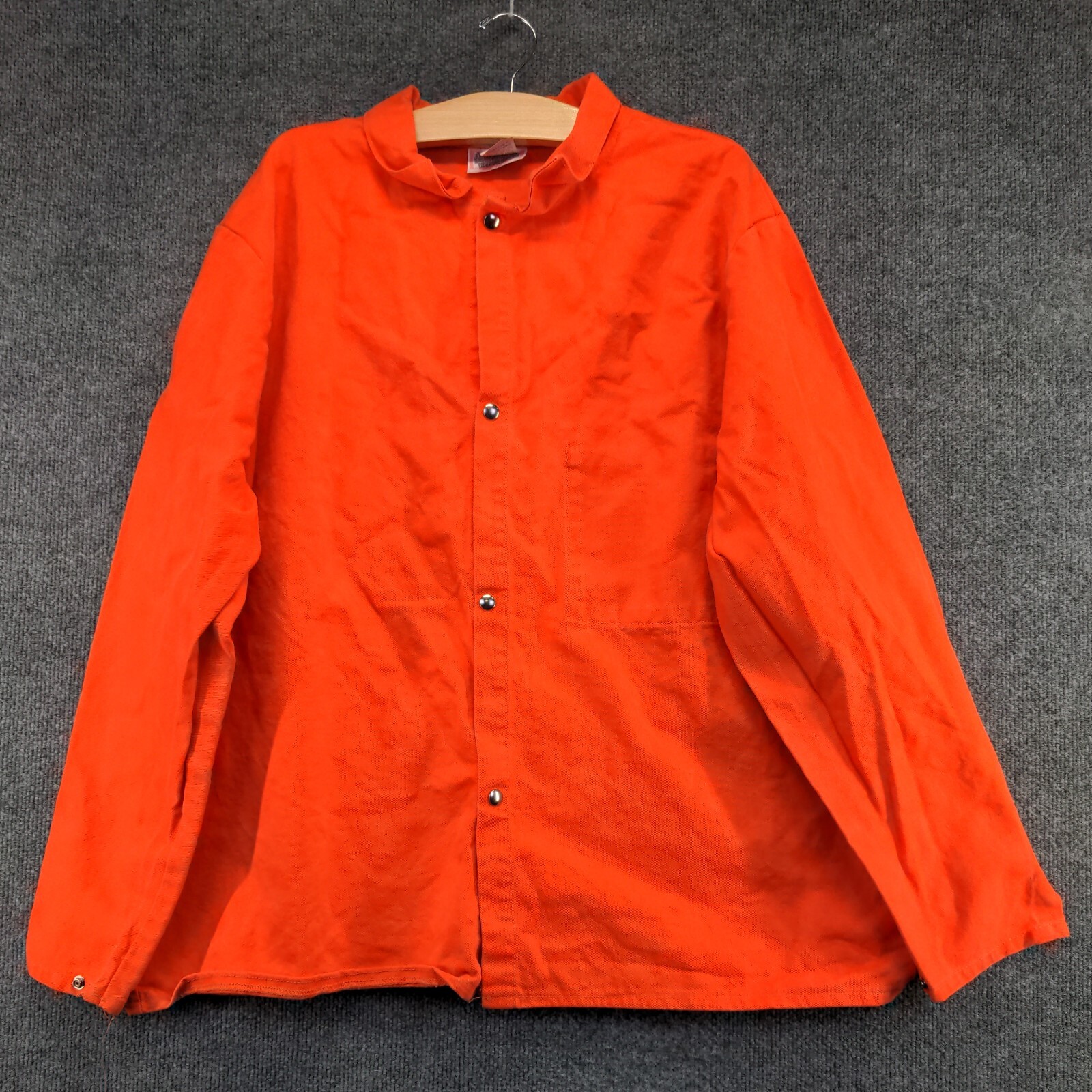 Unbranded Men's Flame Resistant Jacket Orange XL Snap Button Workwear