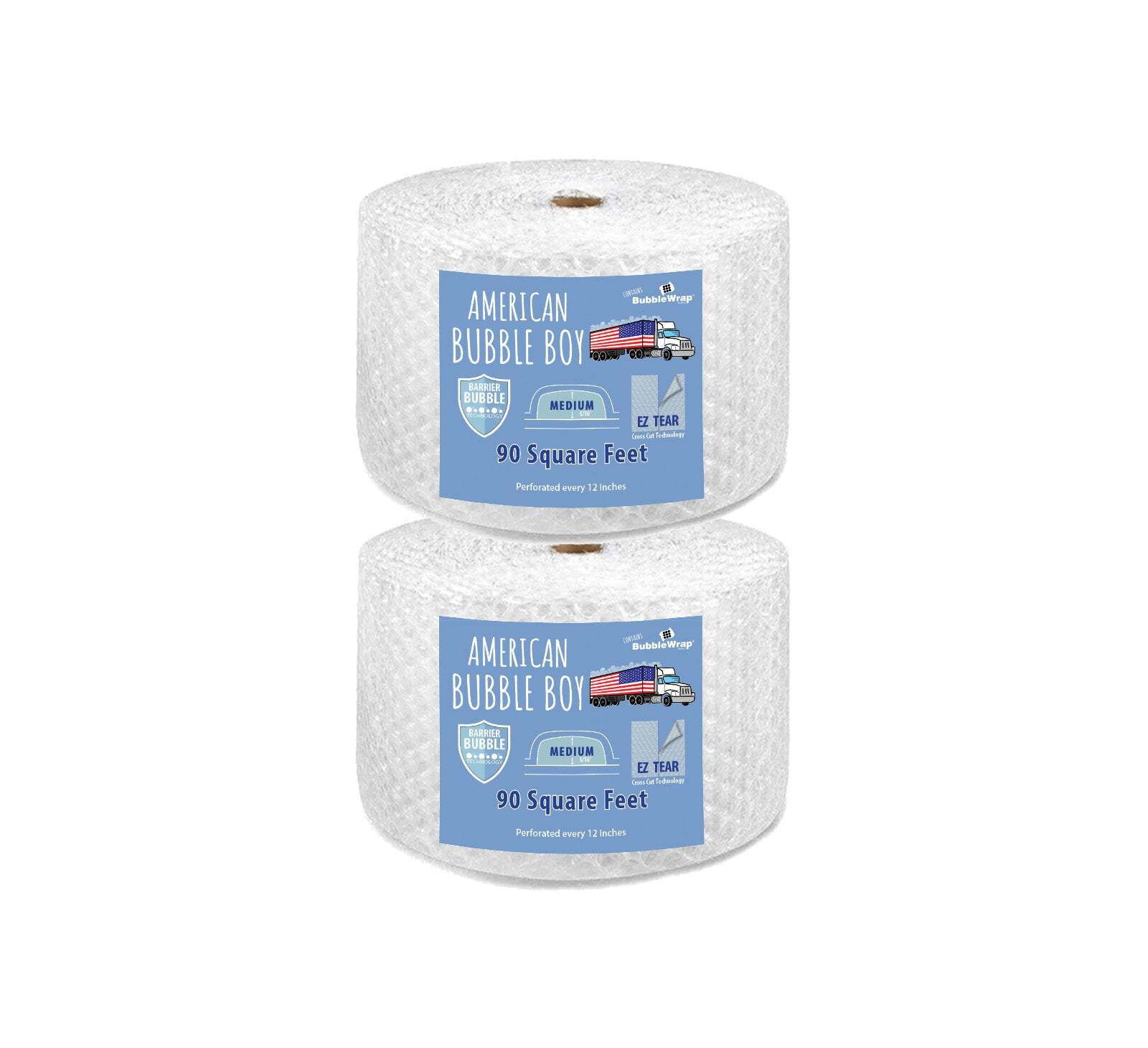 12" Medium (5/16) American Bubble Boy Bubble Wrap- 180 Square feet