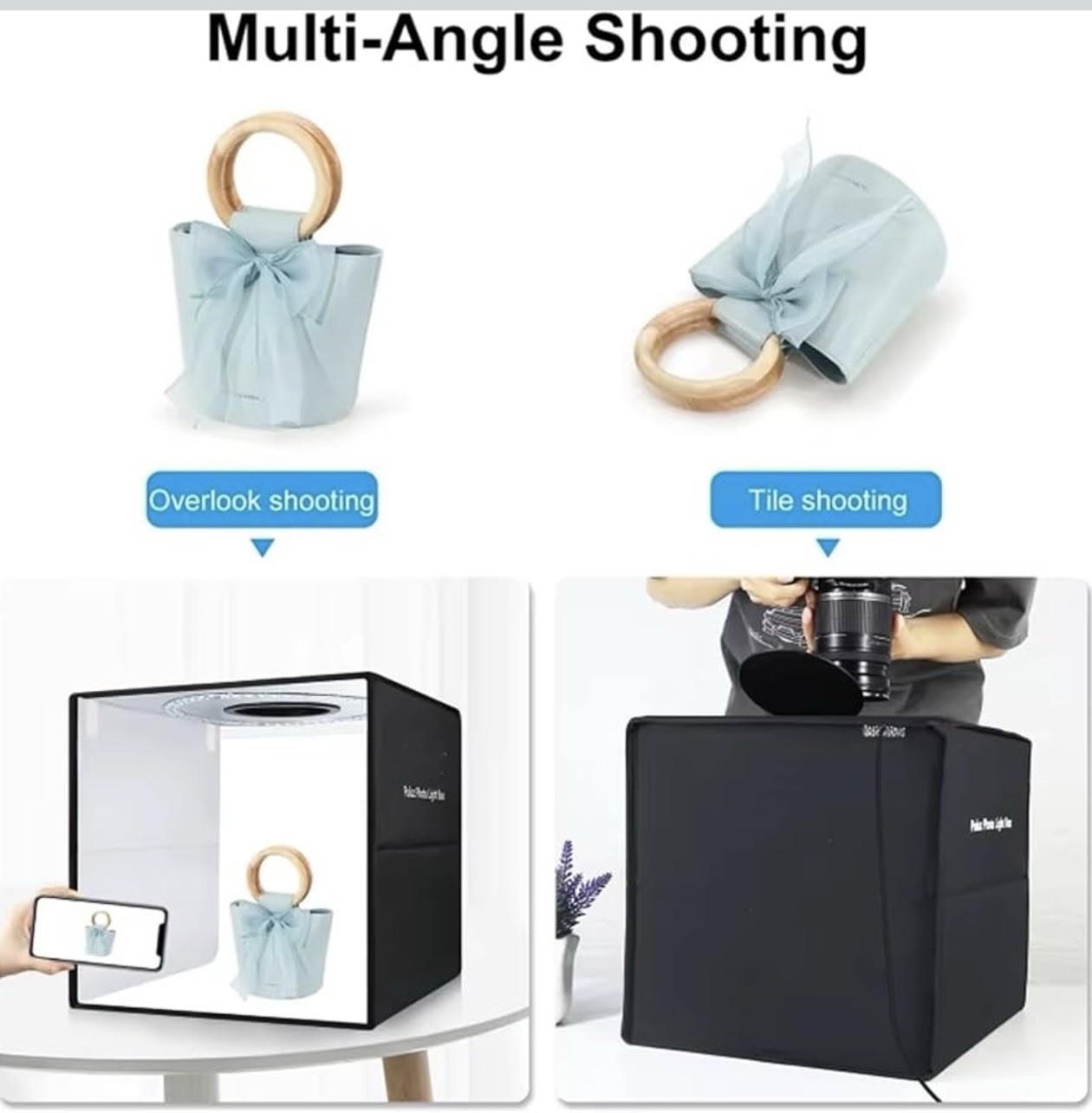 KGDiS Foldable LED Ring Light Studio Box 40Cm Folding Lightbox 160 LED