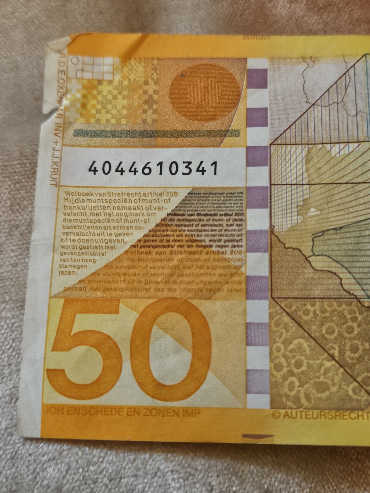 Netherlands 50 Gulden 1982 Circulated Note