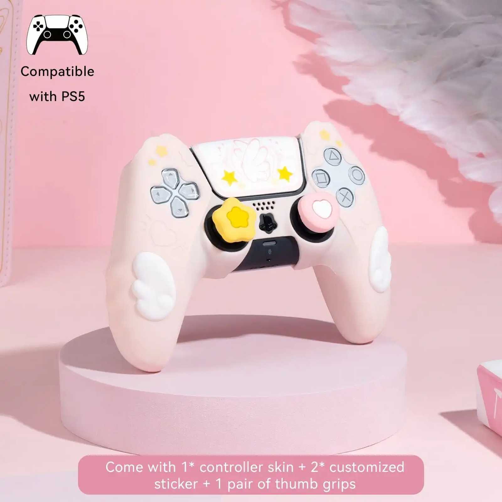 GeekShare Case Cover & Thumb Grips for PS5/SwitchPRO Controller Skin Star Wing