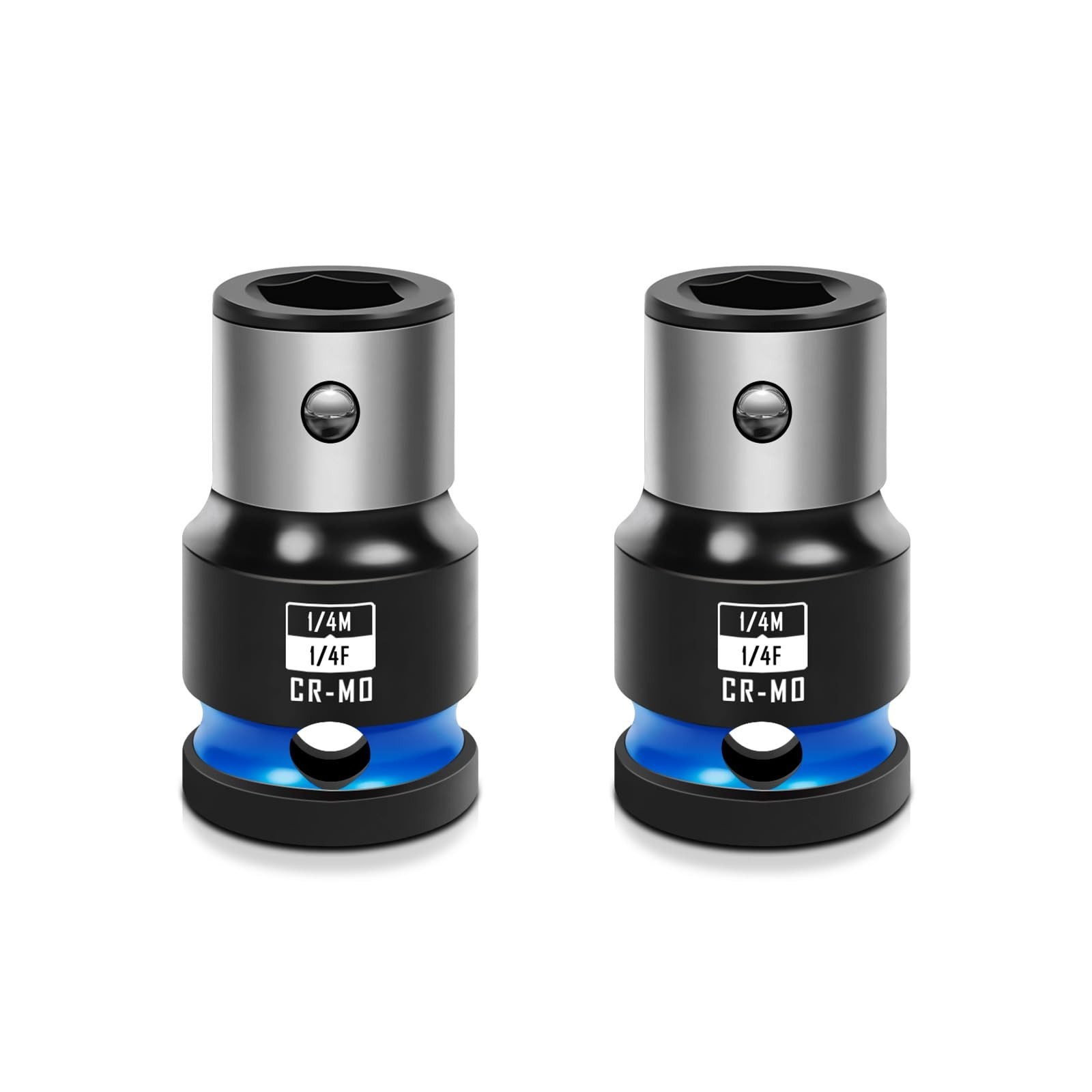 2PCS Impact Bit Holders 1/4 Inch Square Drive to 1/4 Inch Hex Socket Adapter for