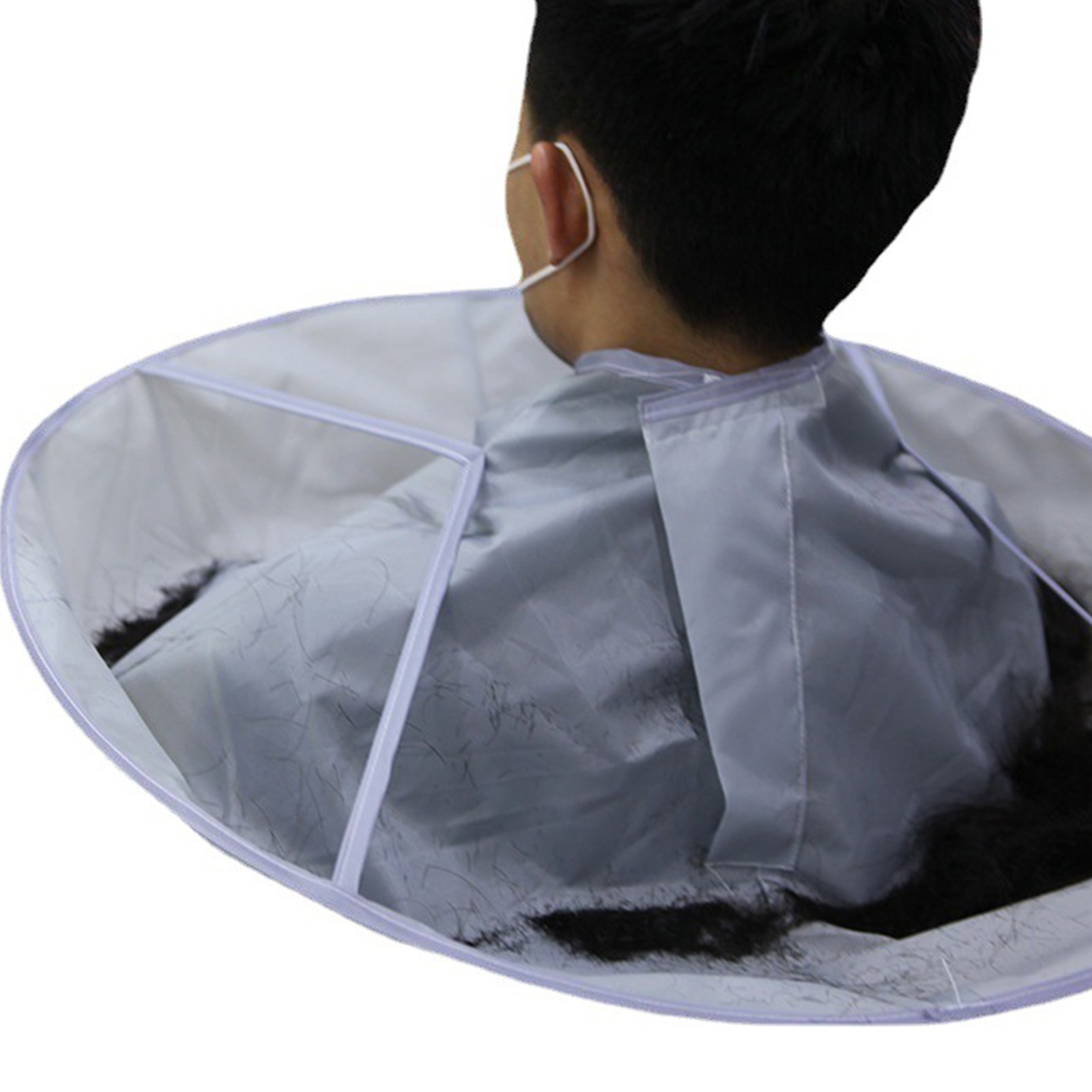 Waterproof Haircut Cape For Kids Adults Grey Adjustable Size Hair Cutting Cape