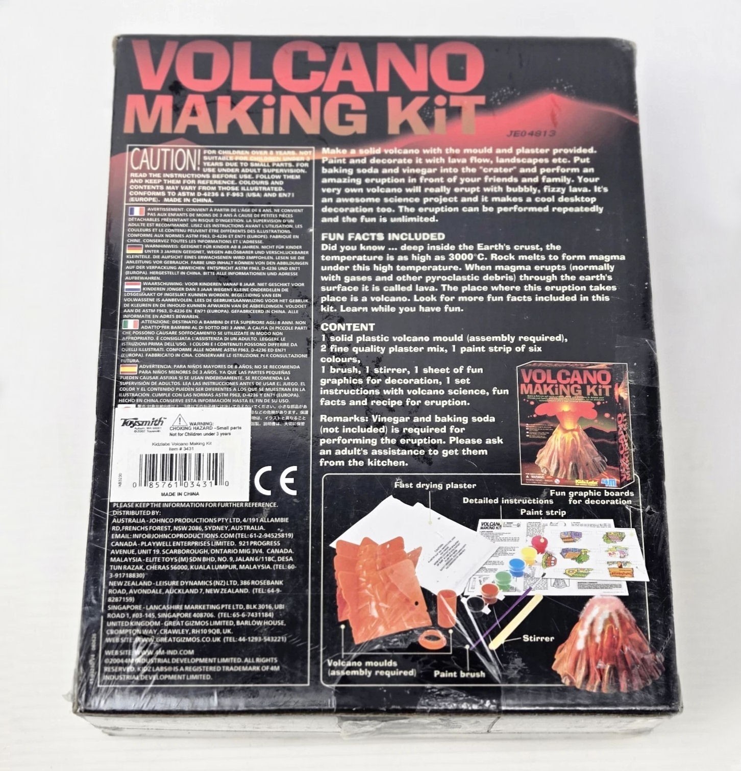 4M KidzLabs Volcano Making Kit STEM Science Project Educational NEW Sealed