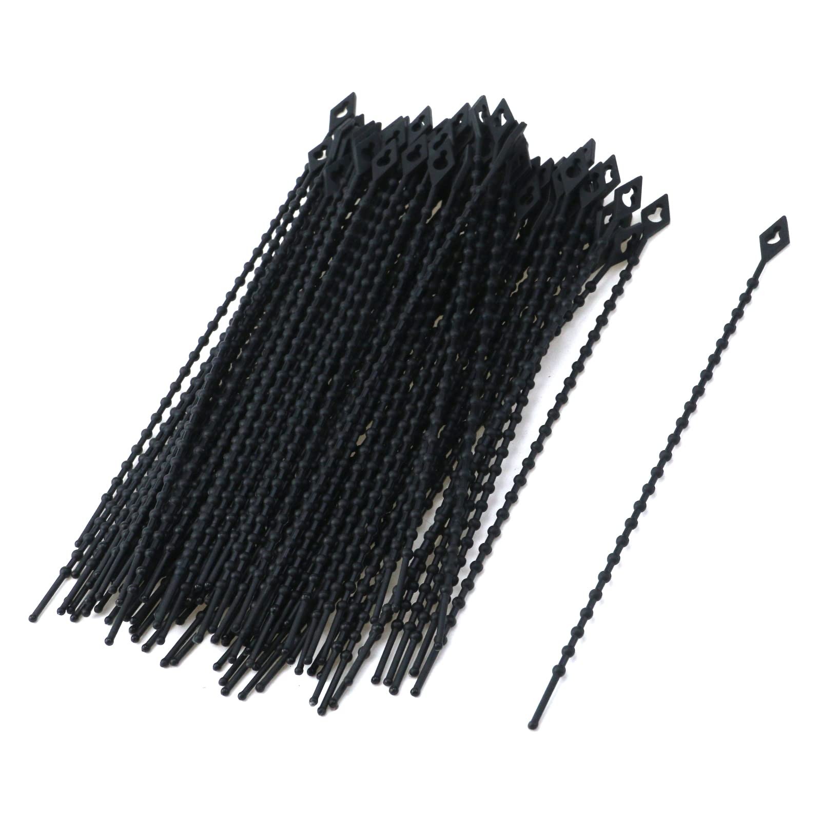 KUMGROT 100 Pcs Reusable Beaded Cable Ties, 150MM Heavy Duty Nylon 66 Zip Tie...
