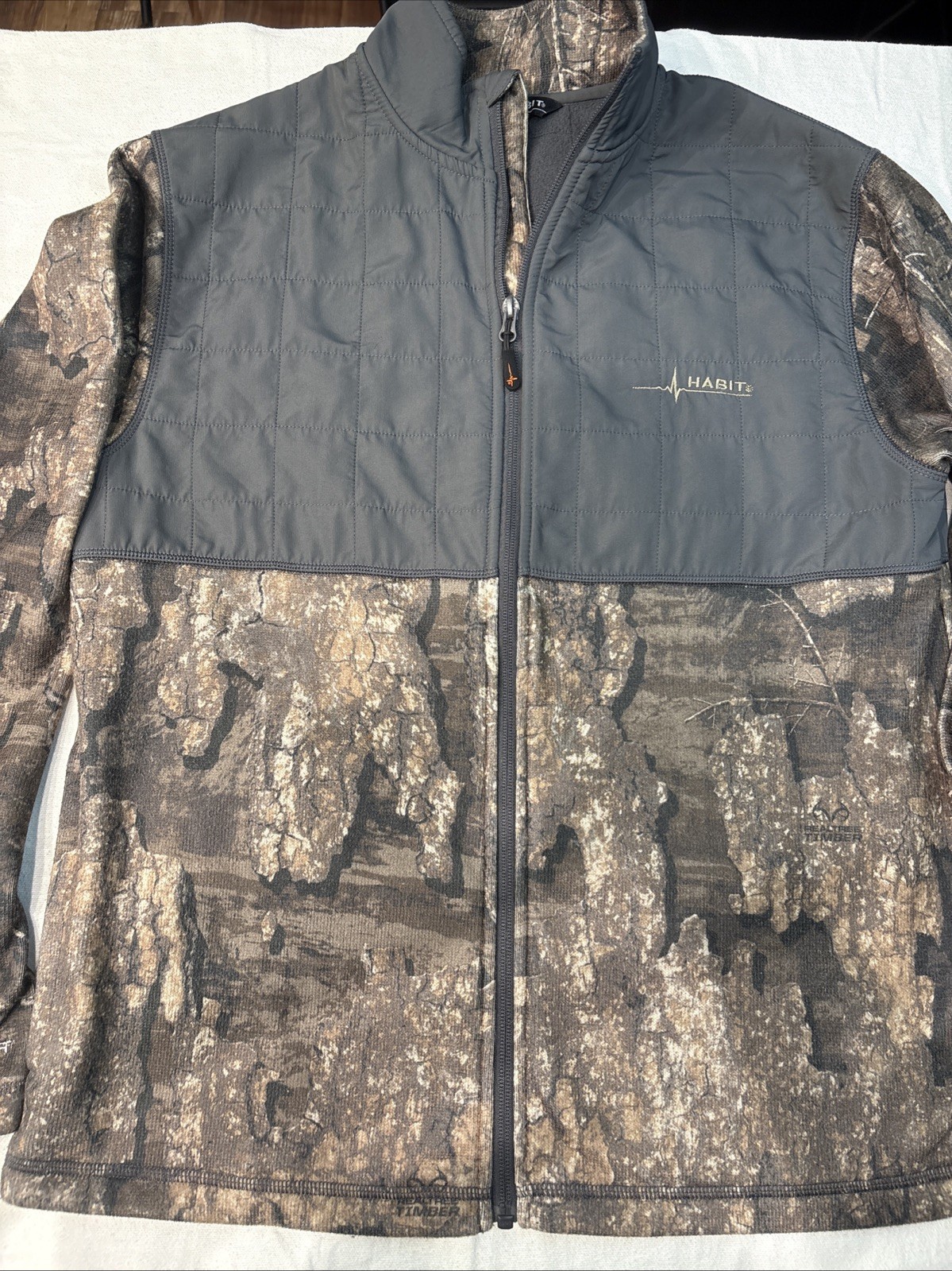 Habit Men’s Capetree Full Zip Fleece Jacket Realtree Timber Camo Medium