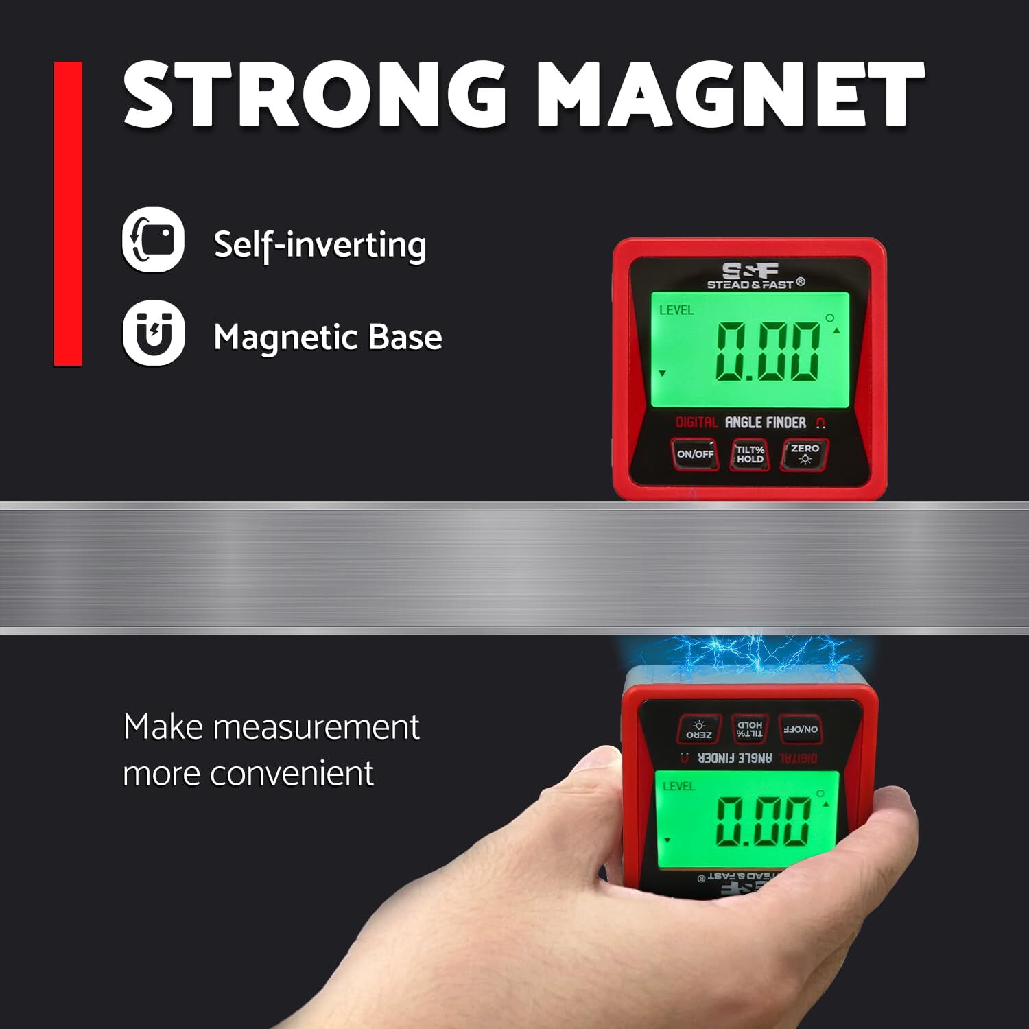 Digital Angle Finder with Magnetic Protractor Inclinometer for Woodworking