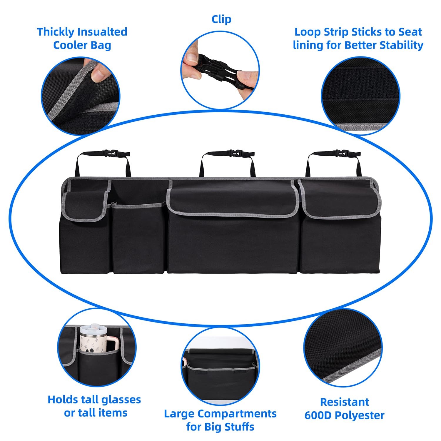 Car Trunk Organizer, Foldable SUV/MPV/Truck Storage Solution, Trunk Storage,