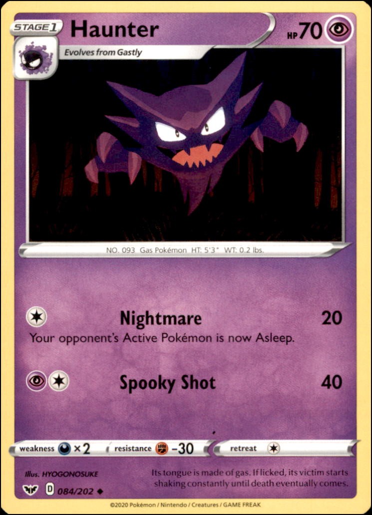 Pokemon - Haunter #084/202 - SWSH01: Sword & Shield Base Set Uncommon