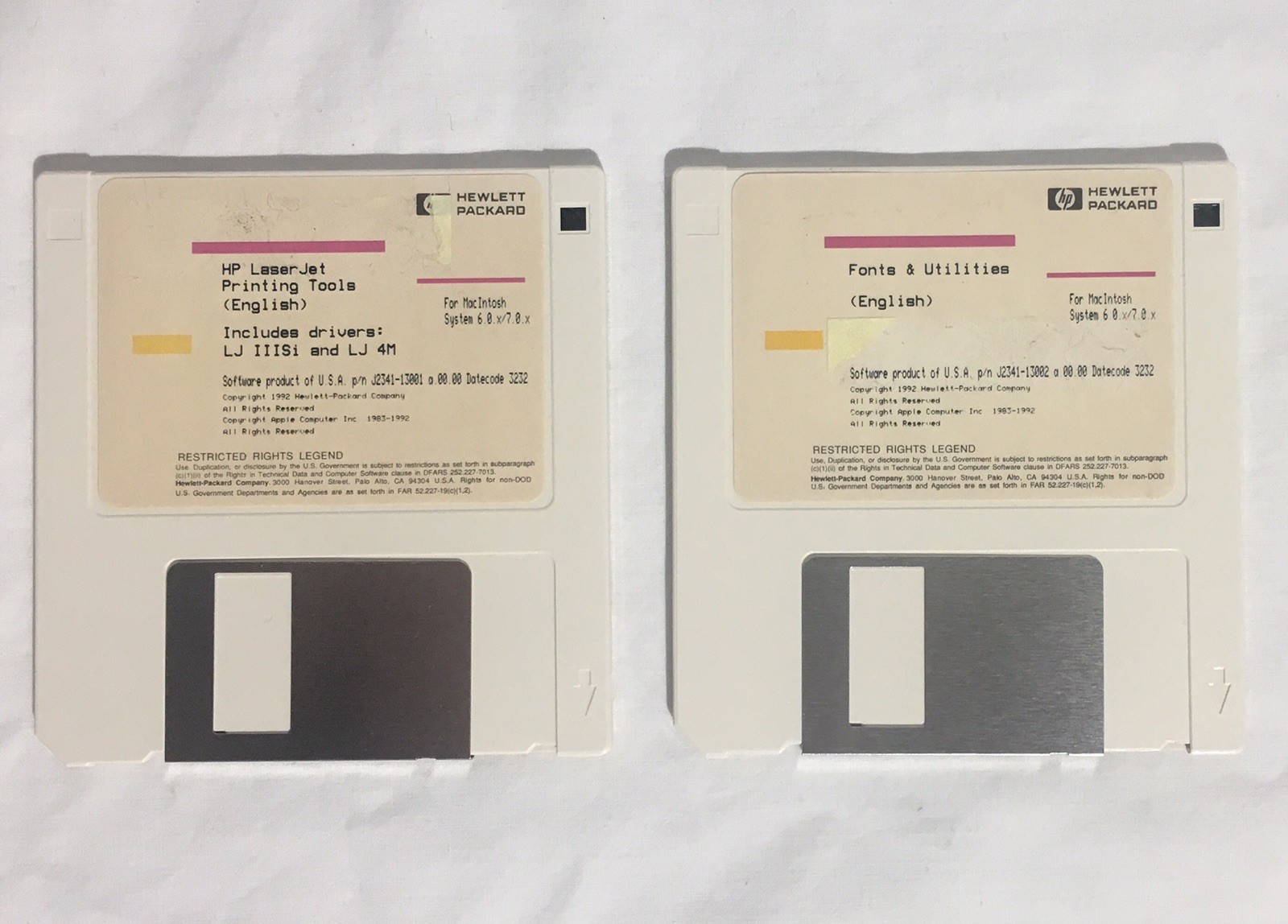 Vintage HP Hewlett-Packard LaserJet 3.5" Diskettes Driver Utilities Disks MAC