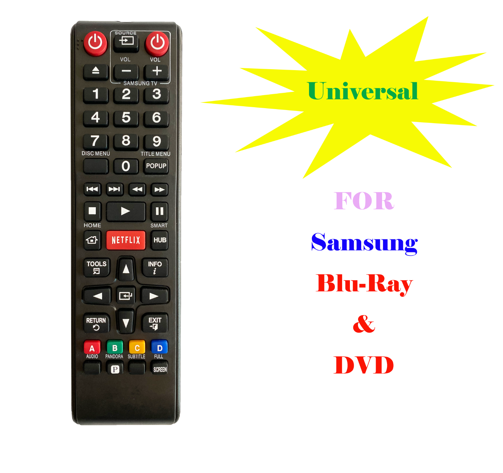 Universal Remote Control for Samsung Blu-Ray DVD Player BD Player