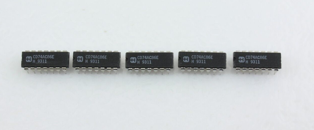 New Qty 5 HARRIS CD74AC86E XOR Gate IC 14-PDIP