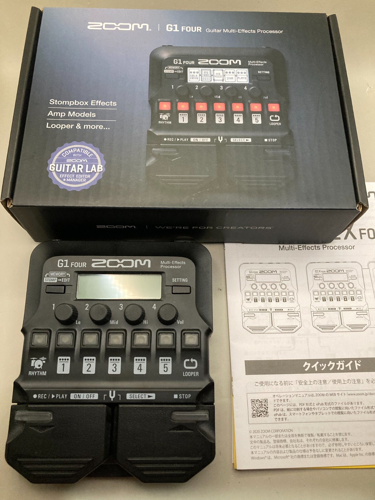 ZOOM G1 FOUR Multi-Effects Guitar Processor Pedal with Box - Used