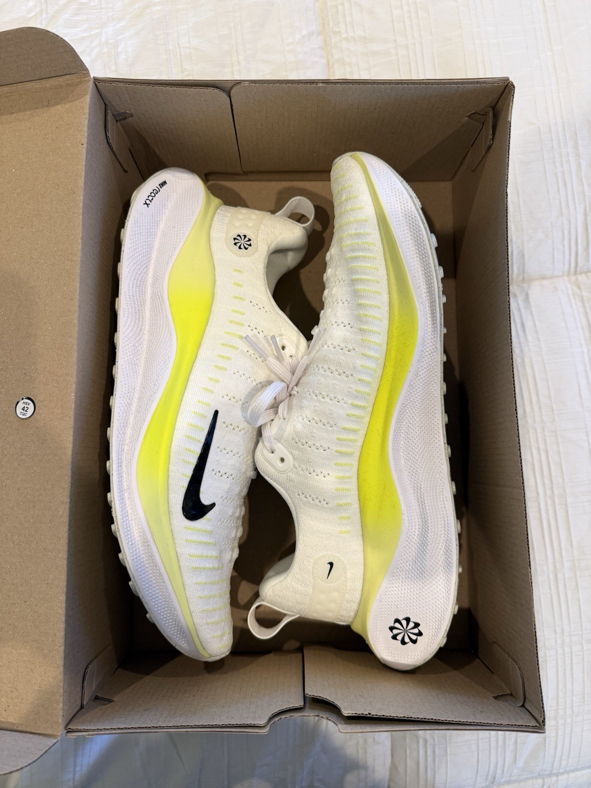 NEW Nike ReactX Infinity Run 4 Men's White Yellow Mesh Running Sneakers US 11.5