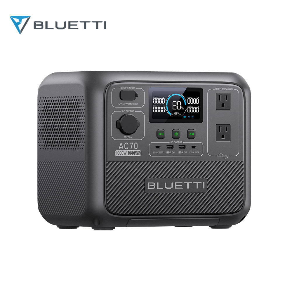 BLUETTI AC70 1000W 768Wh Portable Power Station LiFePO₄ Battery for Travelling