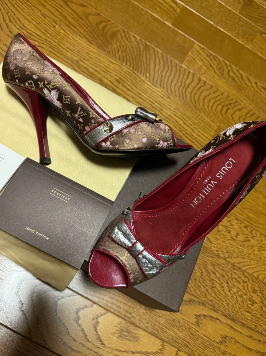 LOUIS VUITTON Monogram Cherry Blossom Sandals Mules Takashi Murakami 36.5 Women