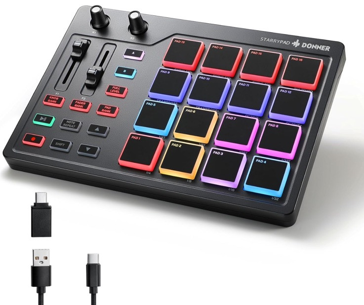 Donner MIDI Pad Beat Maker Machine Professional, Drum Machine