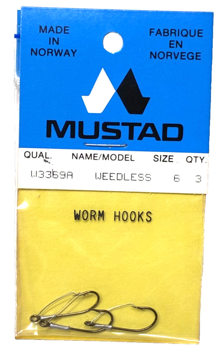 4 PACKS Mustad W3369A Weedless Hook Size 6 Bronze 3 Count Package
