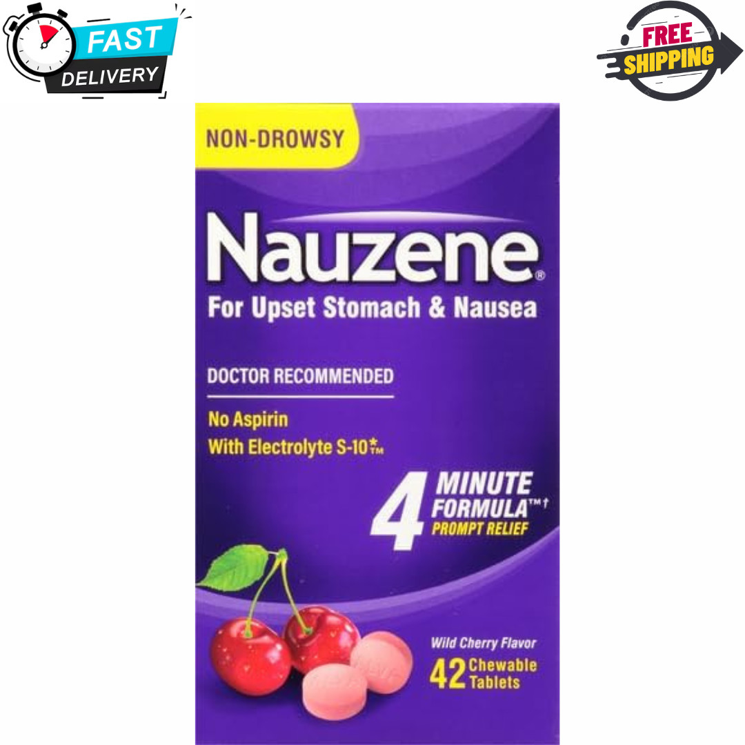 Nauzene Nausea Relief Chewable Tablets Wild Cherry Flavor - 42 Count (Pack of 1)
