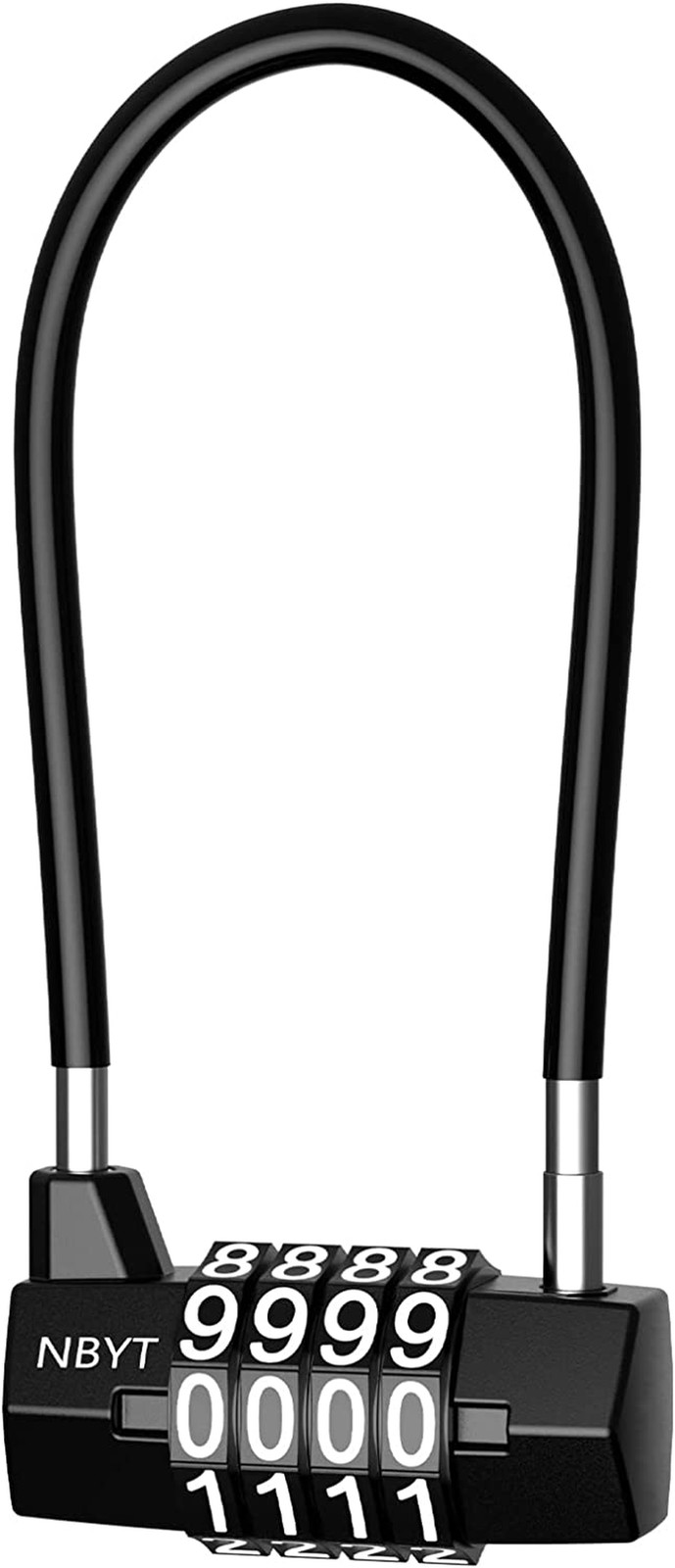 Long Shackle Combination Padlock, 4 Digit Resettable Code, Waterproof | Zinc All