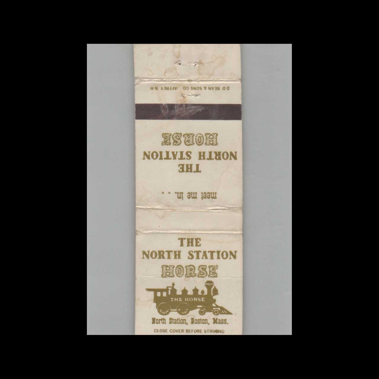 Matchbook Cover The North Station Horse Boston MA