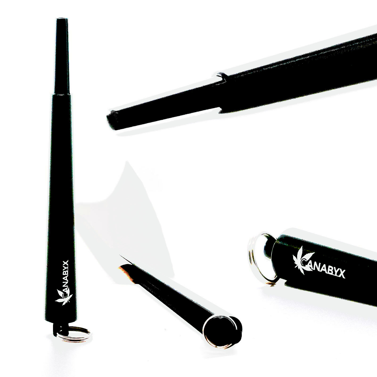 High Grade CANABYX Aluminum, Travel Cigarette roller with keyring, BLACK