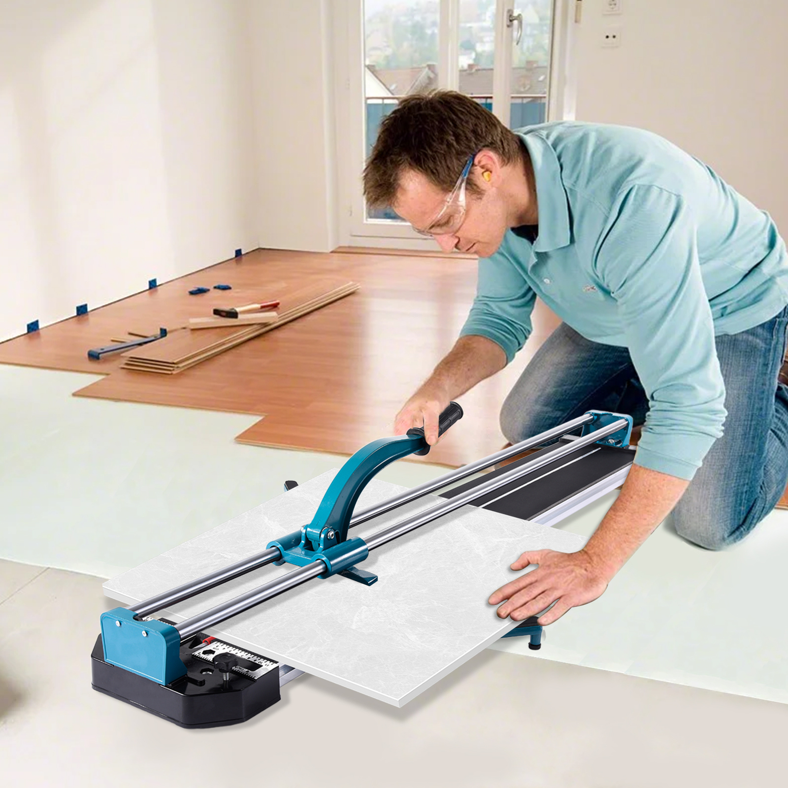 48" Manual Tile Cutter Cutting Machine 1200mm Precise Industrial W/ Laser Guide