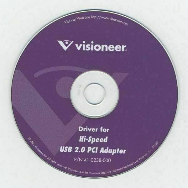 Visioneer Driver for Hi-Speed USB 2.0 PCI Adapter CD P/N 41-0238-000 Purple 2002