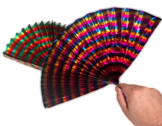 SPLIT FAN PRODUCTION 2 Spring Mylar Magic Trick Stage Appearing Pop Open Into 2