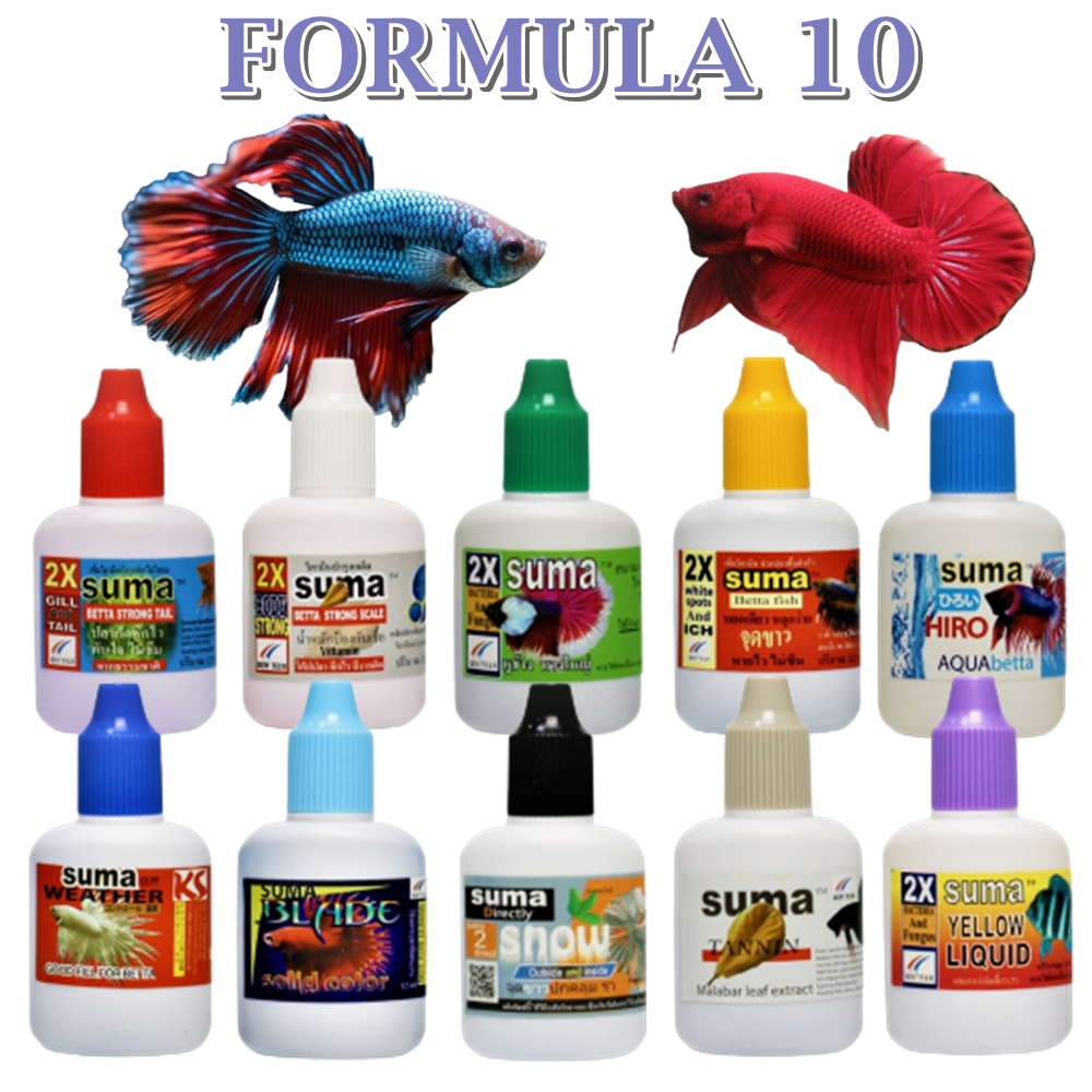 VITAMIN Pet Fish Betta SUMA Tannin Malabar leaf extract prevent bacteria 12 ml.