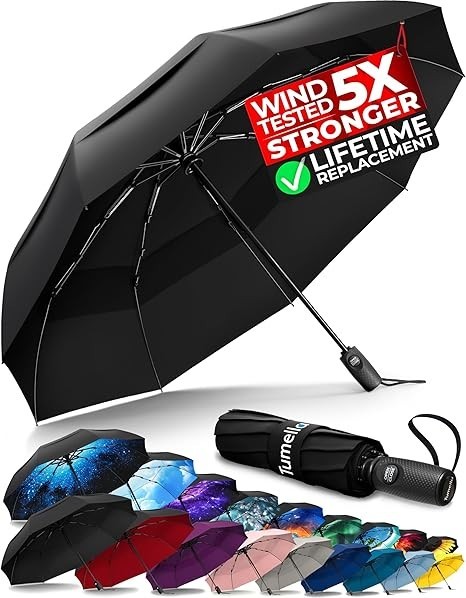 Strongest Windproof Travel Umbrella (Compact, Superior & Beautiful), Small