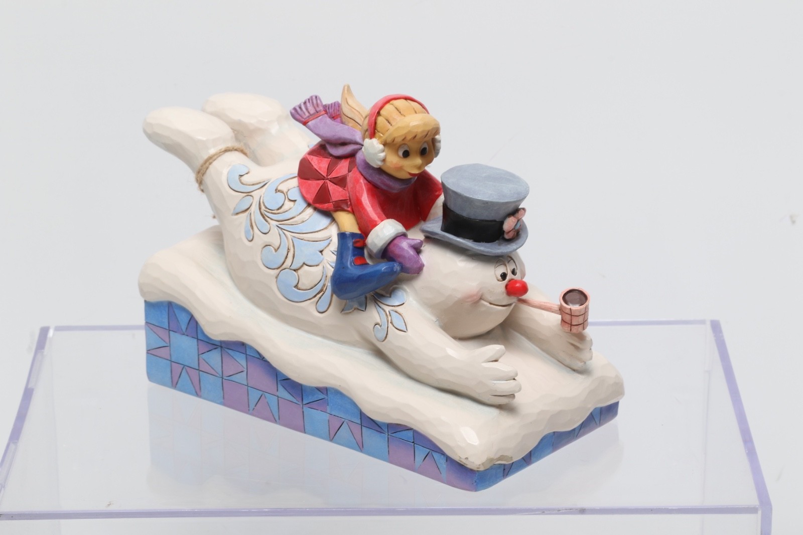 Jim Shore Frosty The Snowman Fastest Belly Whopper In The World Sledding Figure