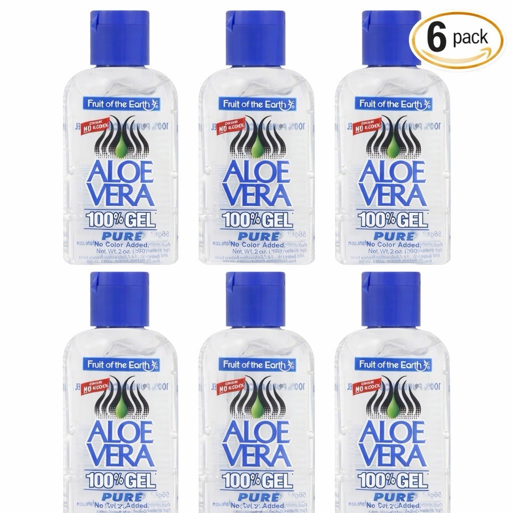 Aloe Vera 100% Pure Gel - 2oz Fruit of the Earth - Pack of 6 - Free Shipping