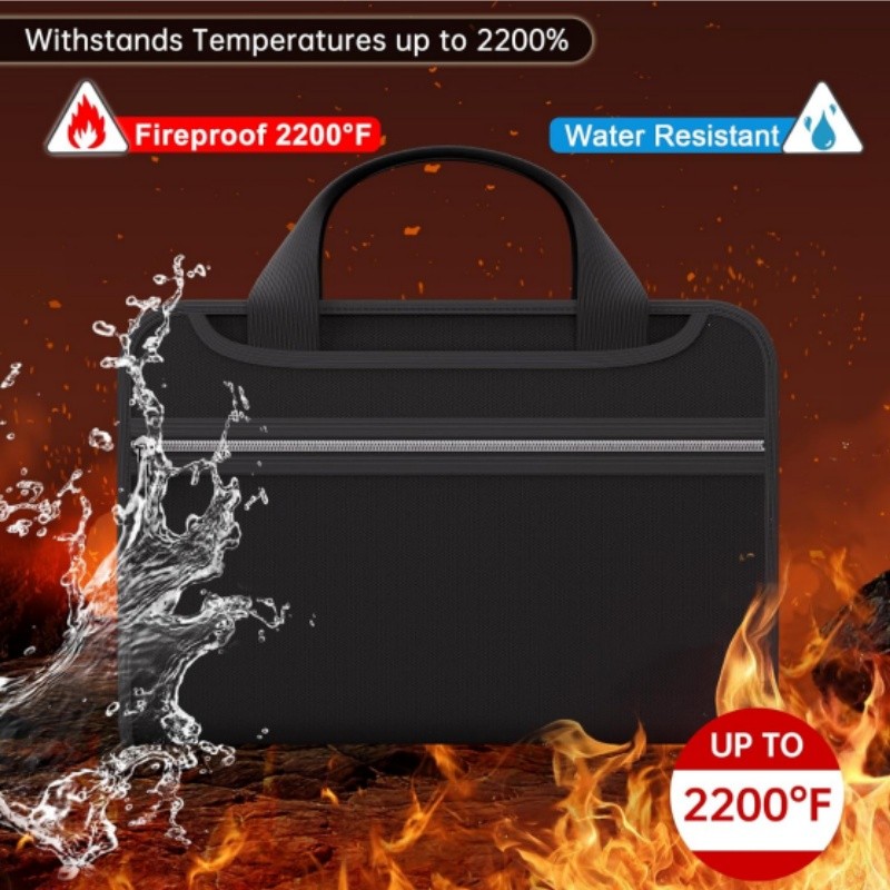 Fireproof Accordion File Organizer with Handle,Transparent Expanding File Folder