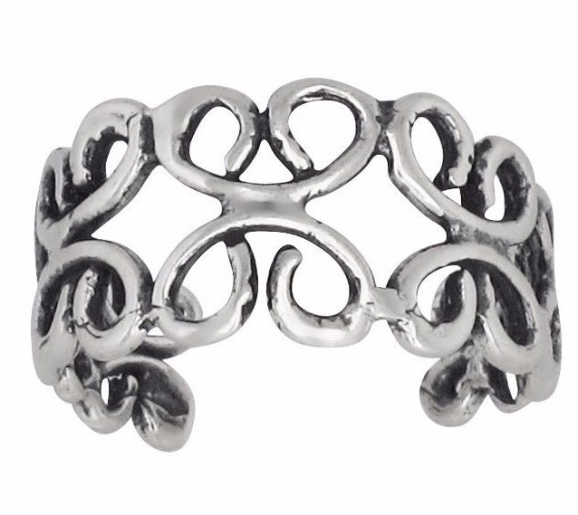 Sterling Silver .925 Wirework Toe Ring Adjustable Size | Made In USA
