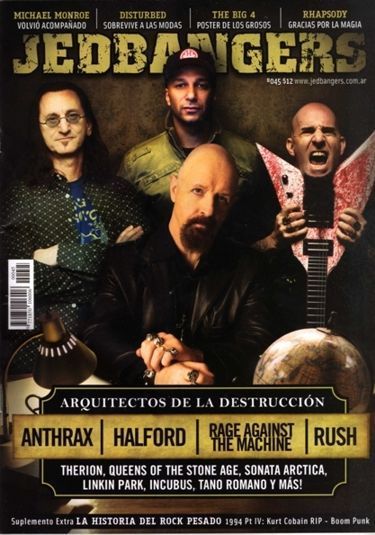 ANTHRAX - HALFORD - RUSH - RAGE AGAINST THE MACHINE Jedbangers # 45 Magazine Arg