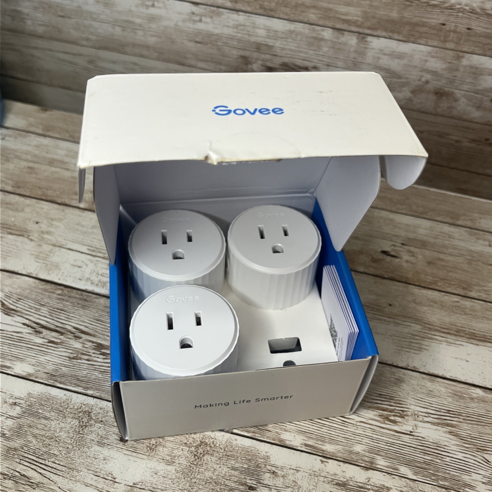 Govee Smart Plug WiFi Plugs Works W Alexa & Google Assistant H5081 White 3  Pack