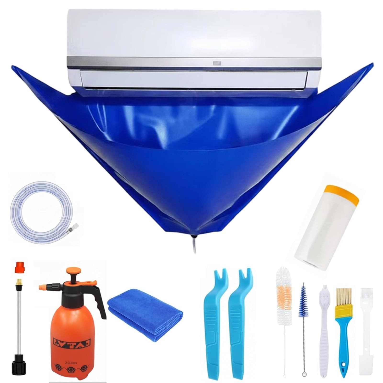 Wekranks Mini Split Cleaning Kit with 2L Sprayer, 13Pcs HVAC Tools