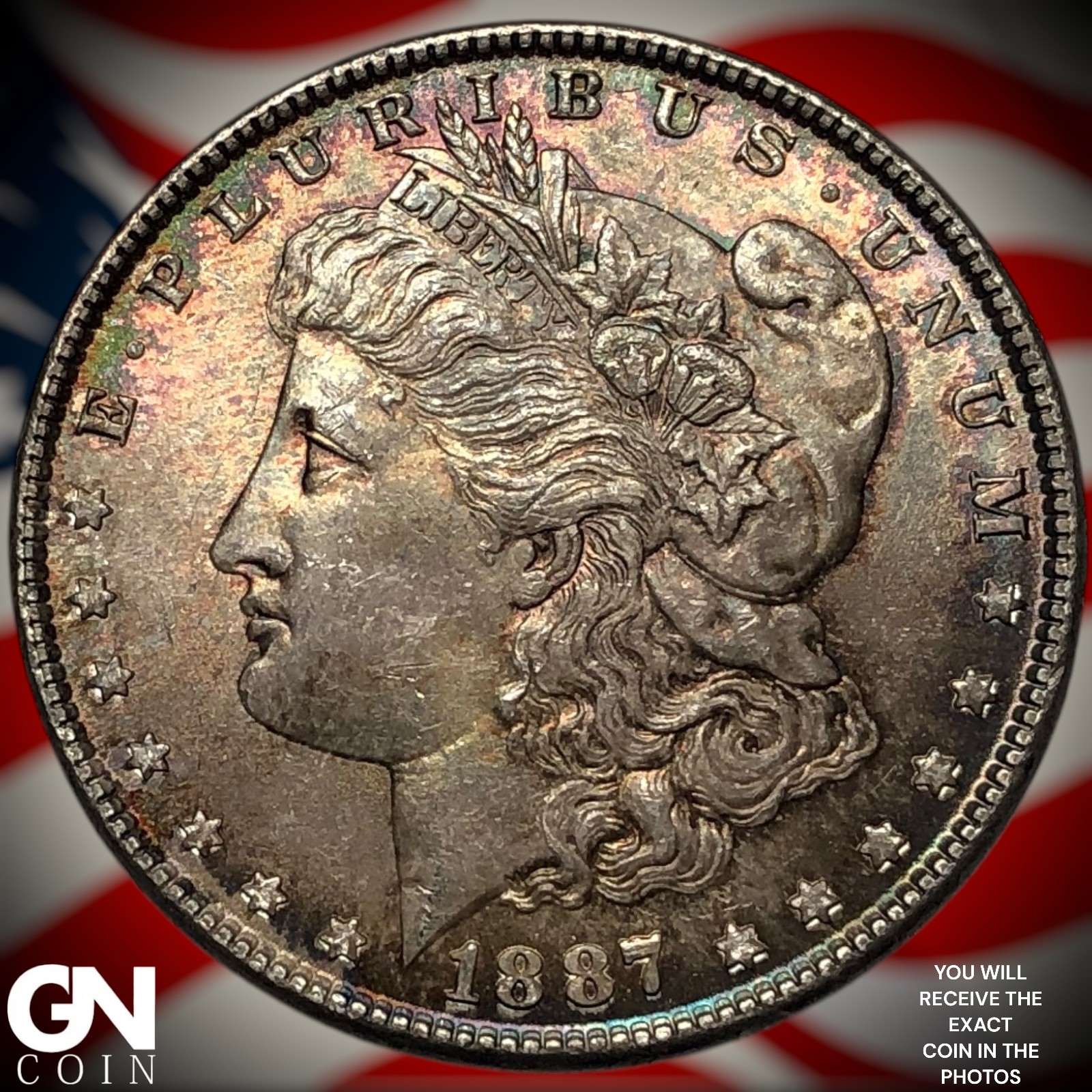 1887 P COLOR Morgan Dollar Z4771
