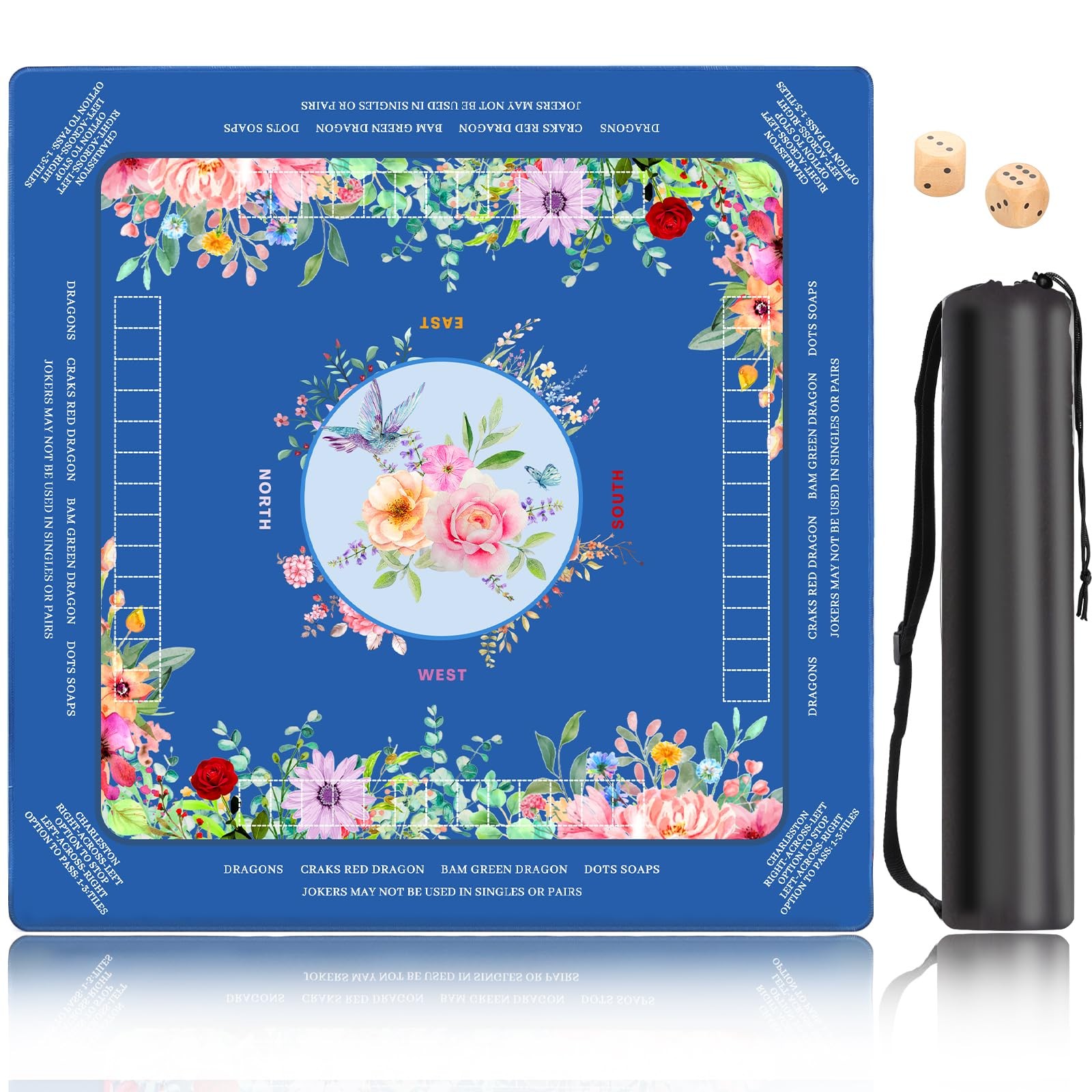 Mahjong Mat for Table, Non-Slip Noise Reduction Mahjong Table Cover 32×32 Inc...