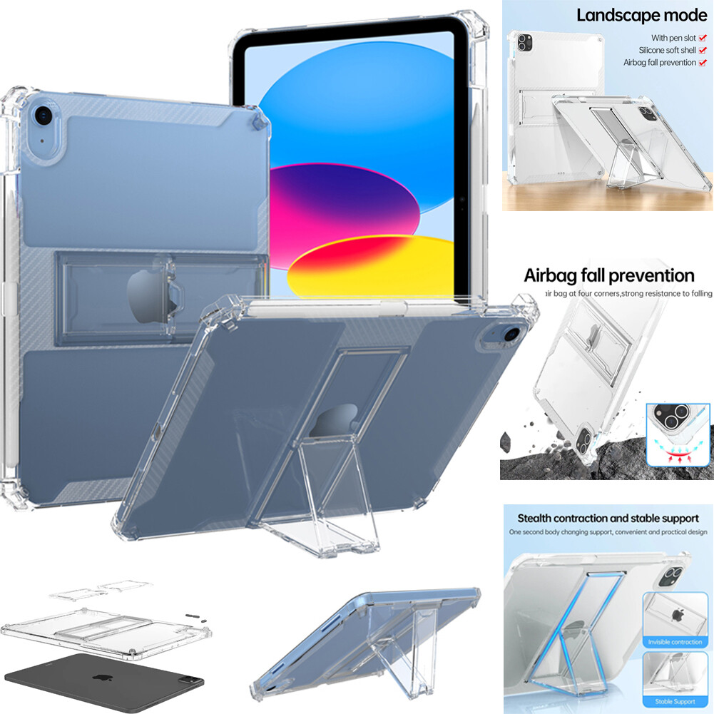 Clear Stand Case Cover For iPad 5/6th 7th 8th 9th 10th 11th A16 Gen Shockproof