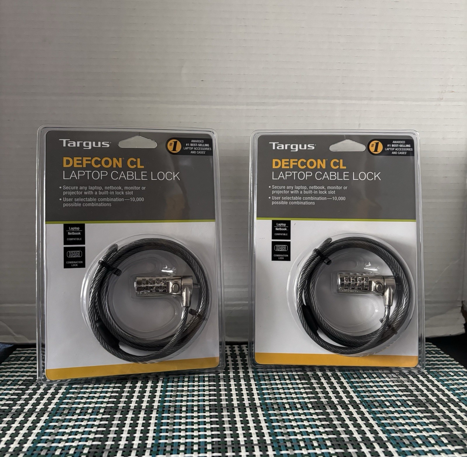 NEW 2-Pack Targus DEFCON CL Laptop Combination Cable Lock PA410U1