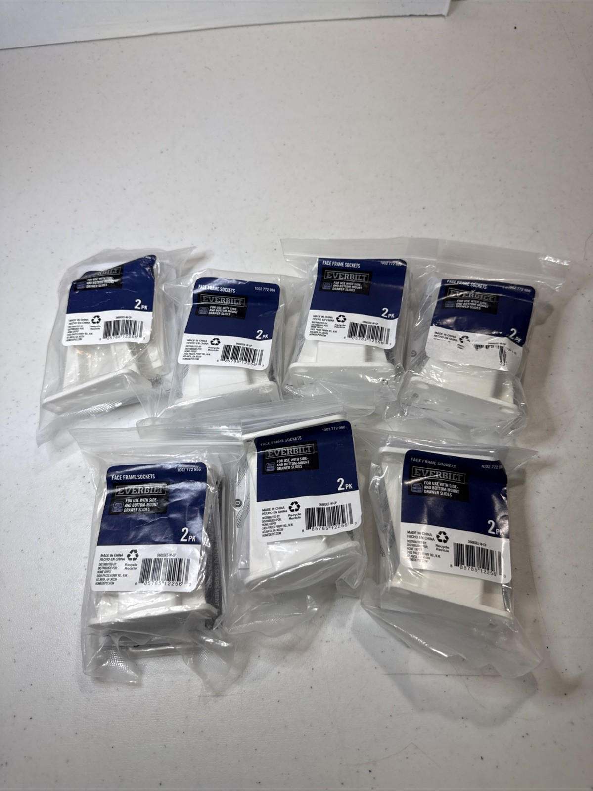 (7) Everbilt Face Frame Socket Set Side & Bottom Mount Drawer Slides 2 Packs New