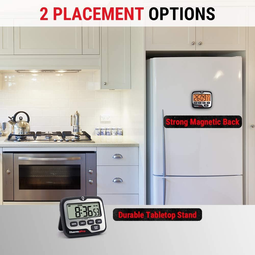 Thermopro TM01 Kitchen Timers for Cooking with Count up Countdown Timer, Digital