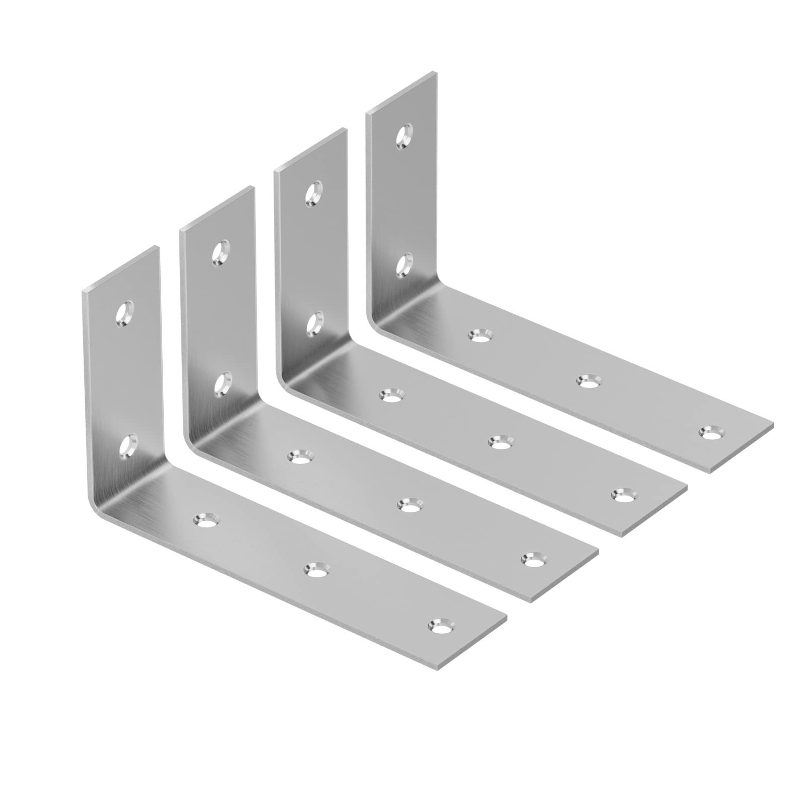 4 PCS 7 Inch Heavy Duty L Shelf Bracket Stainless Steel Floating Wall Mount