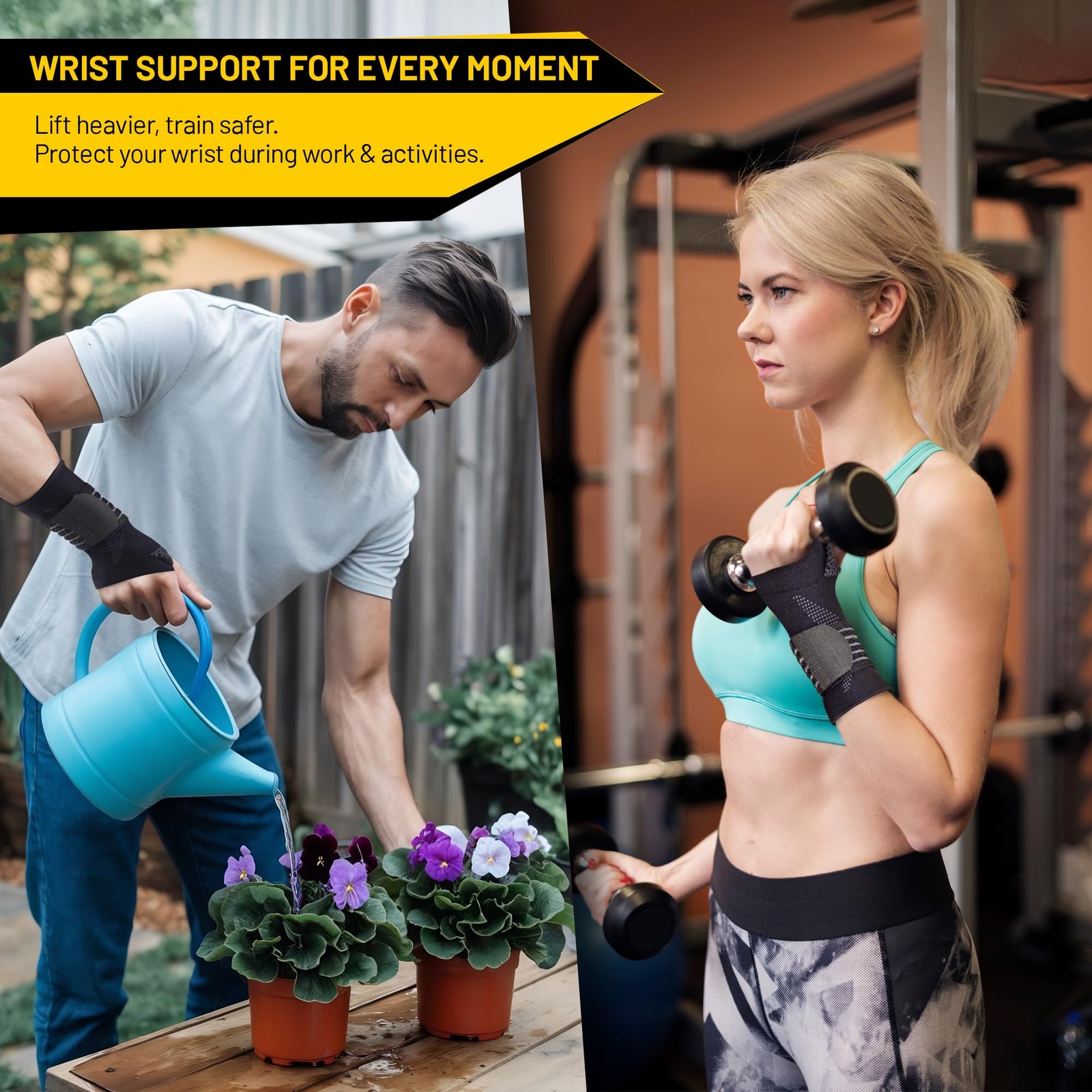 invera Adjustable Wrist Support Brace, Compression Sleeve, Unisex Large