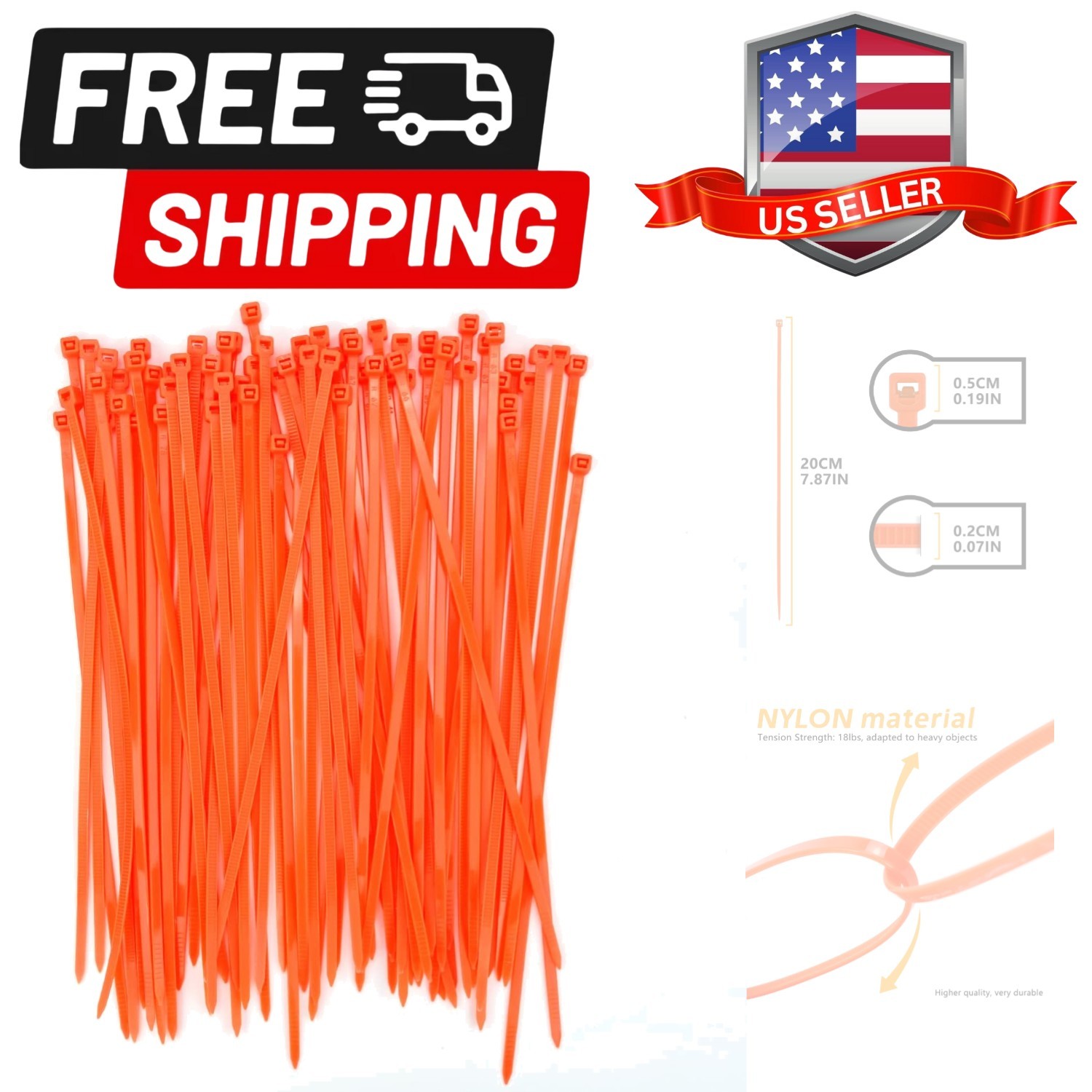 Colorful Cable Zip Ties, 100 Packs Self Locking Wire Ties, Perfect for Home, ...